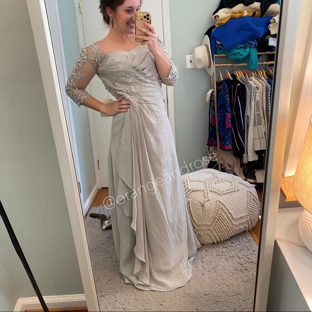 NWT LANTING Gray Bridesmaid Dress - Picture 5 of 12
